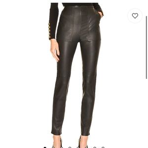 L'Academie Black Leather Pants